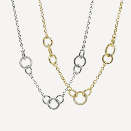 HEART Necklace with Rattle, Teddy and Zircon
