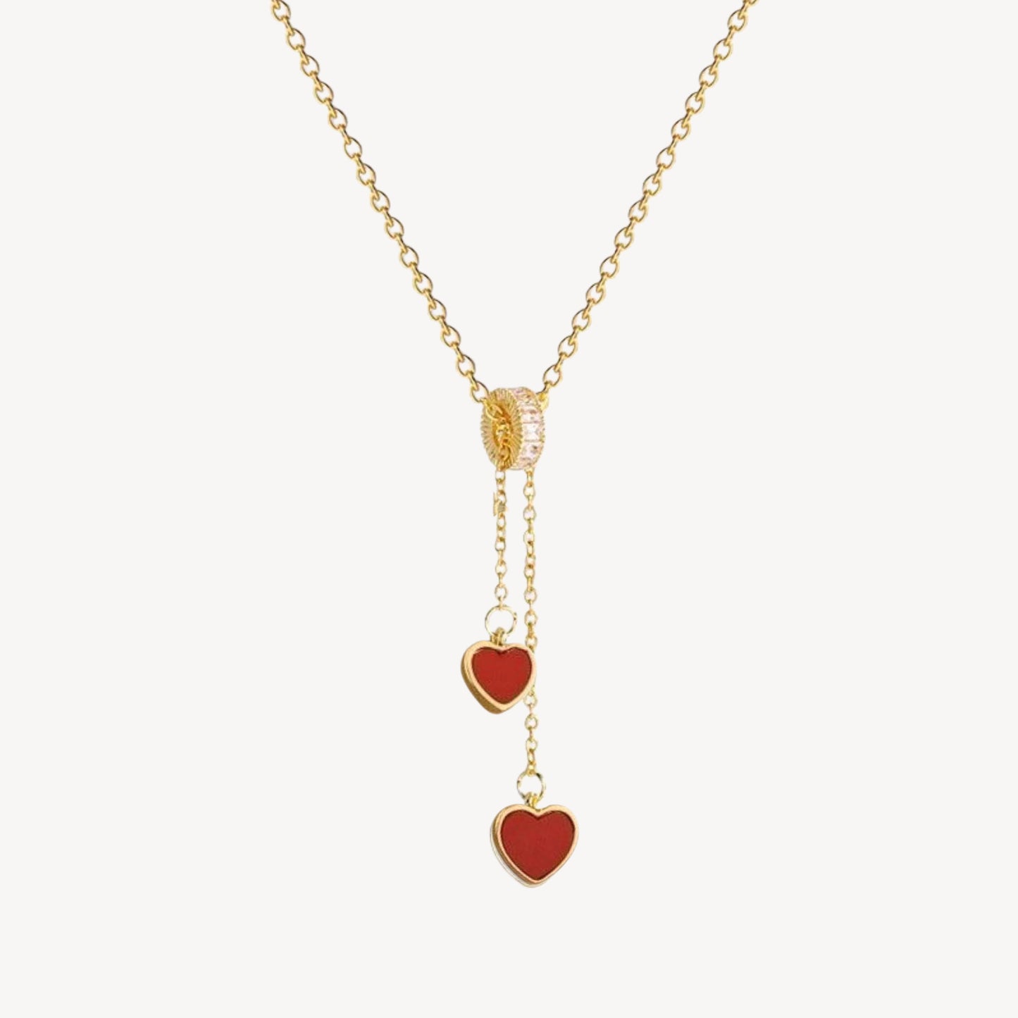 Collana DUE-CUORI con Cuori Pendenti Gioiello