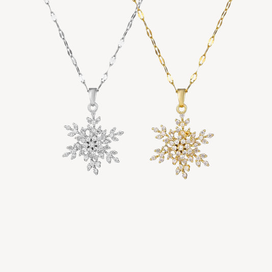 Collana FIOCCO-DI-NEVE con Pendente e Strass