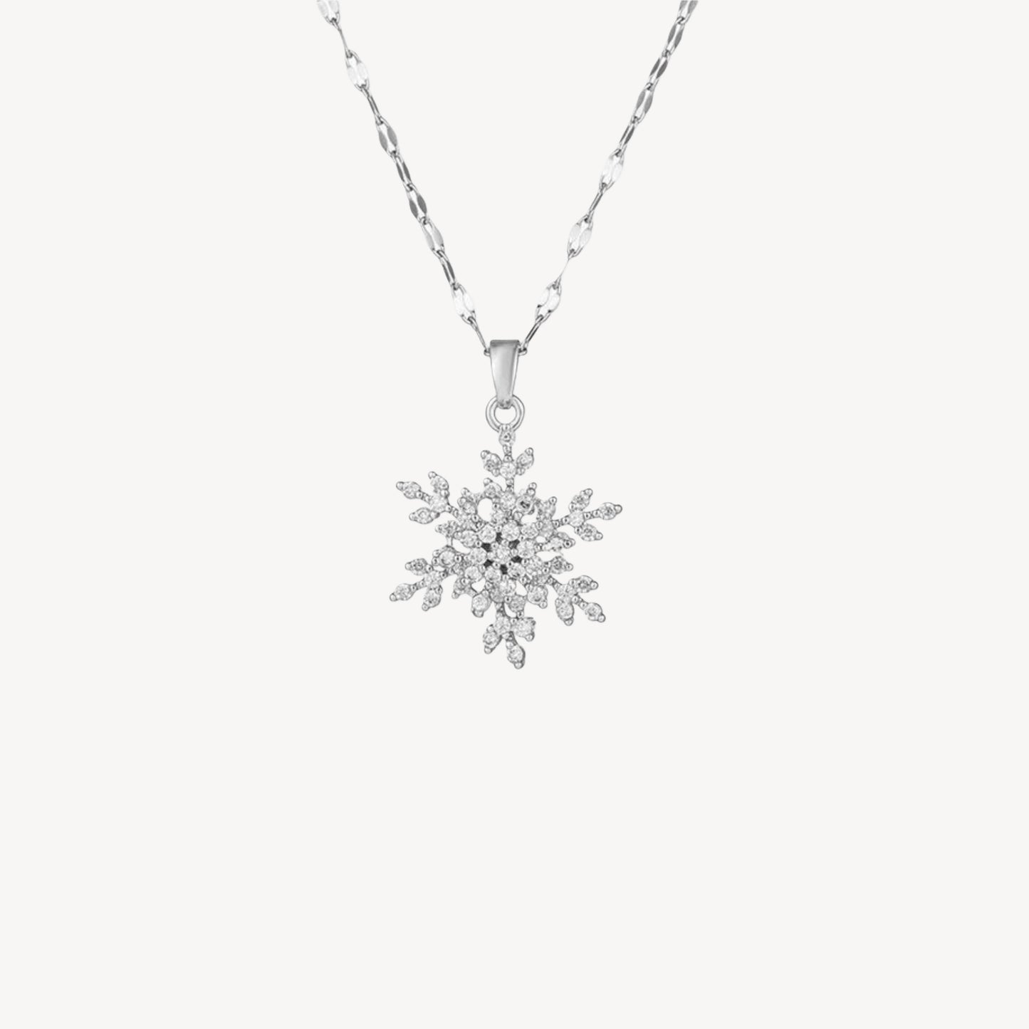 Collana FIOCCO-DI-NEVE con Pendente e Strass