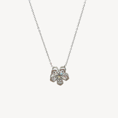 HEART Necklace with Rattle, Teddy and Zircon