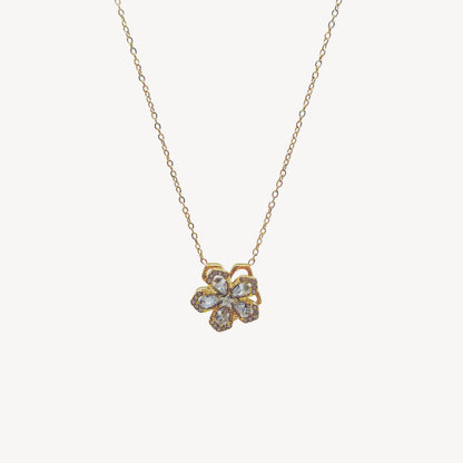 HEART Necklace with Rattle, Teddy and Zircon
