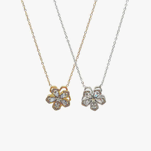 HEART Necklace with Rattle, Teddy and Zircon