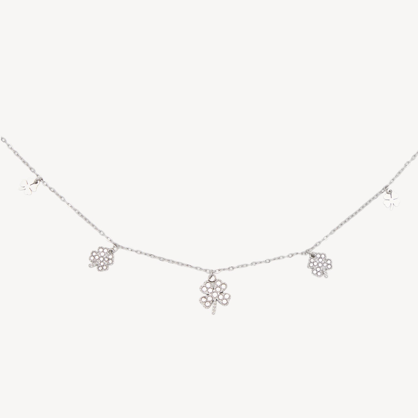 Collana FORTUNA con Quadrifoglio e Strass