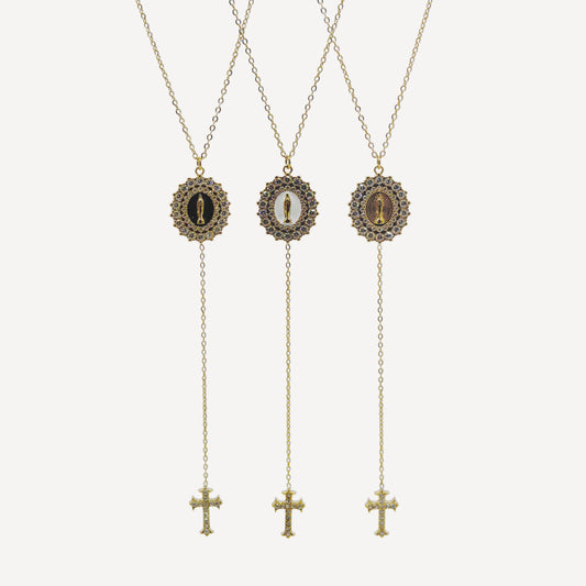 HEART Necklace with Rattle, Teddy and Zircon