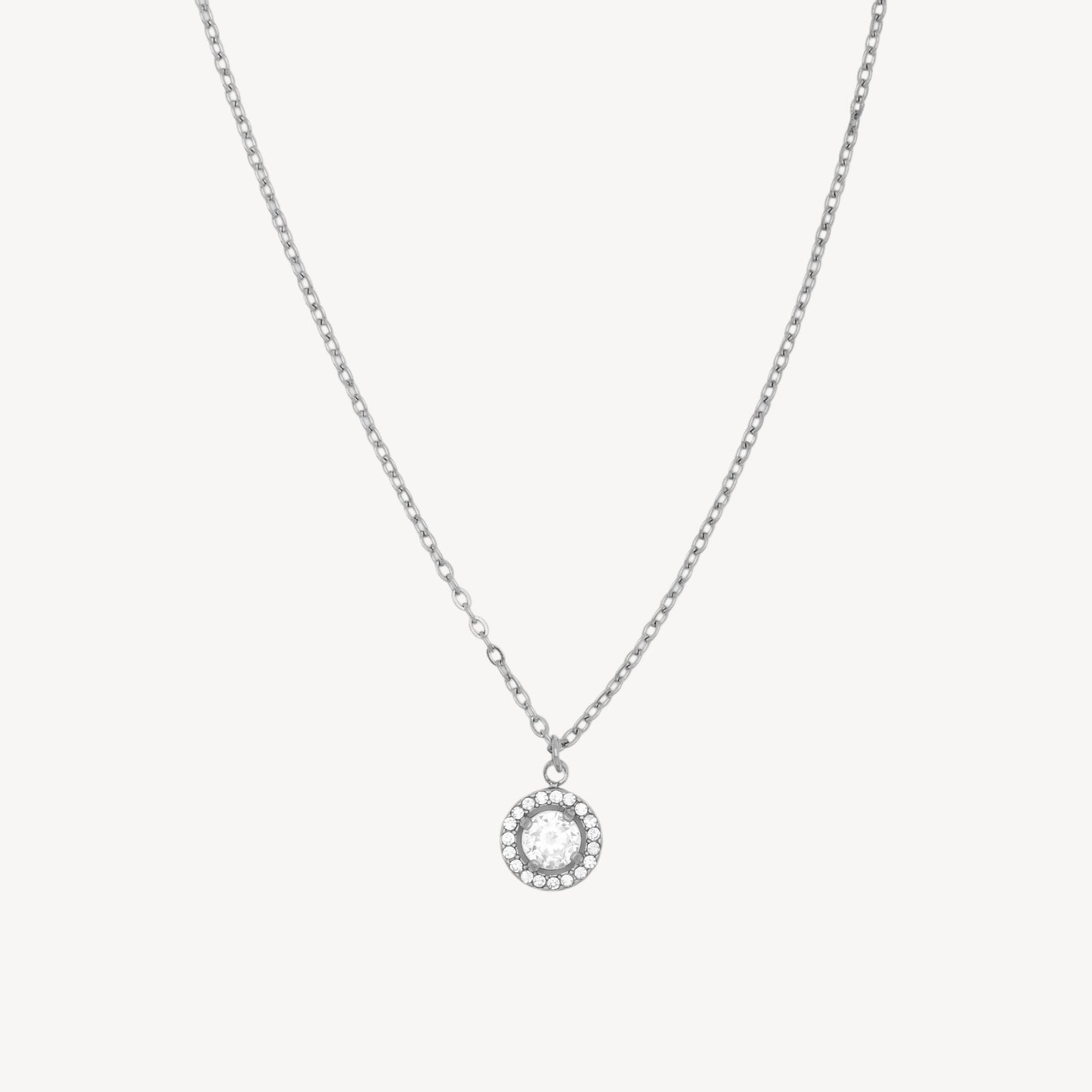 Collana PUNTO LUCE con Pendente Zircone Centrale e Strass