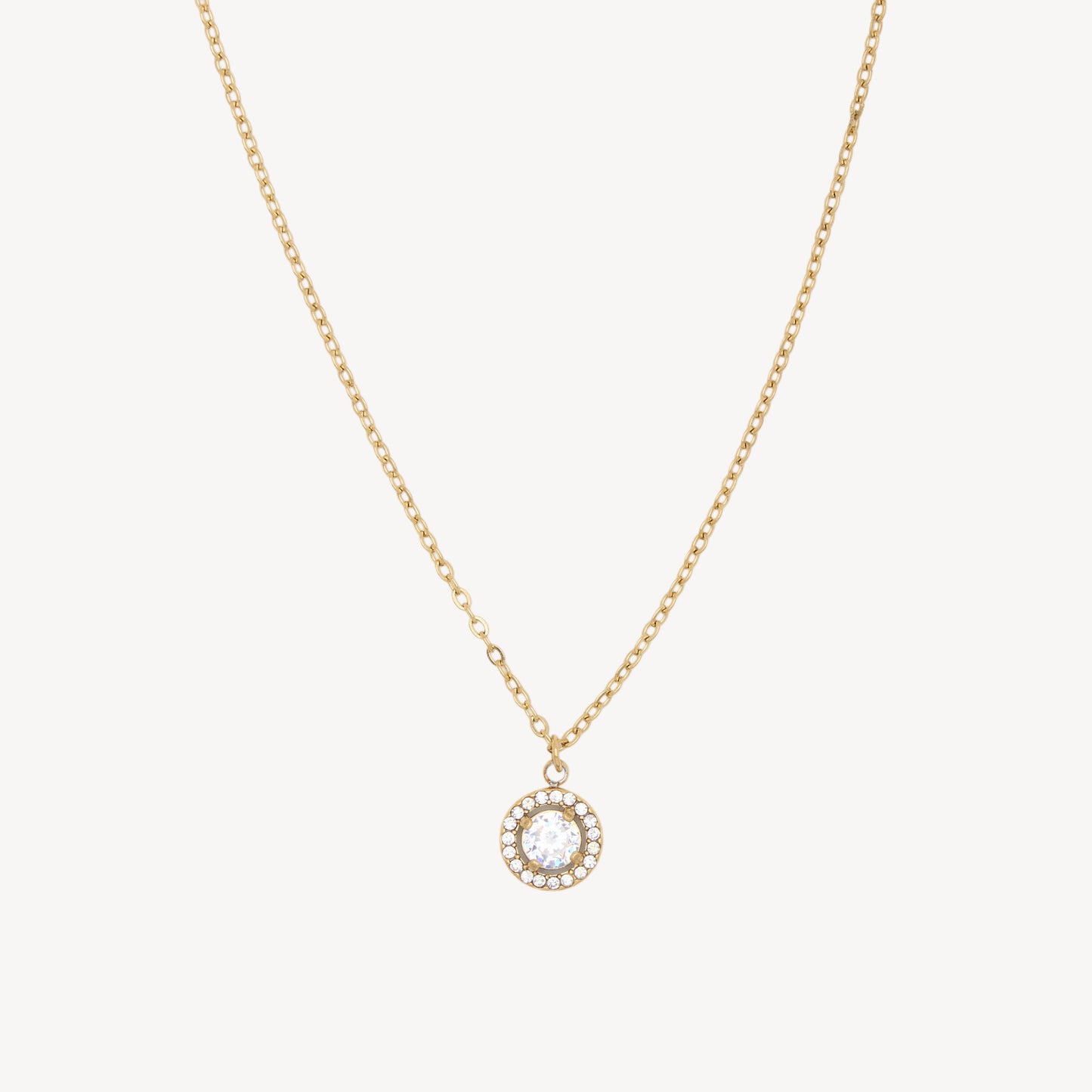 Collana PUNTO LUCE con Pendente Zircone Centrale e Strass