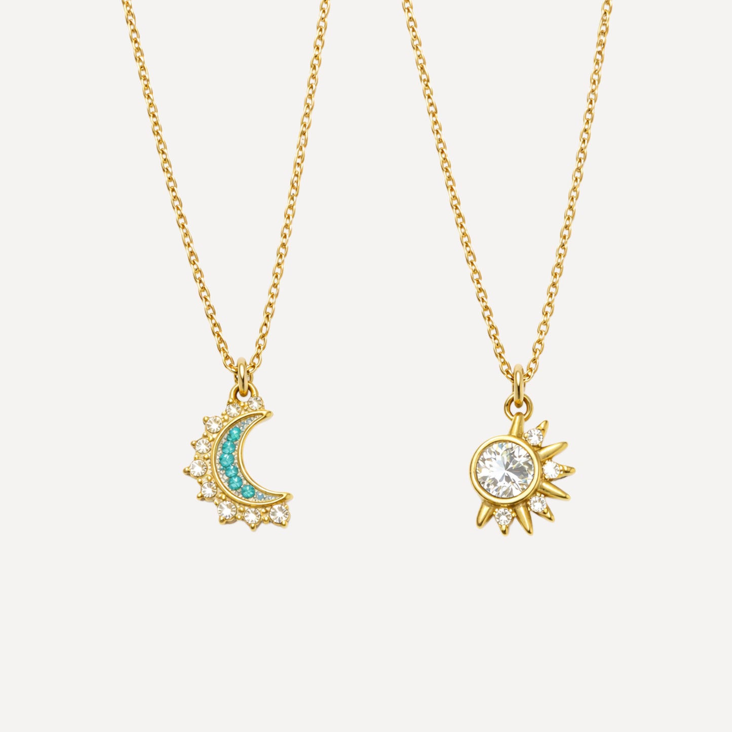 Collana SOLE-LUNA Regolabile con Sole e Luna (COPPIA) - ORO