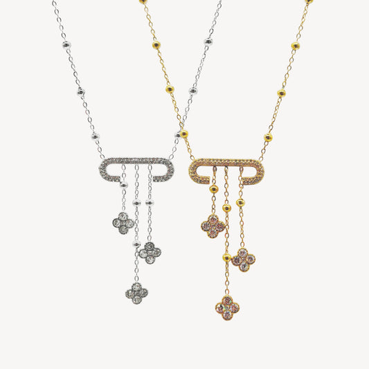 HEART Necklace with Rattle, Teddy and Zircon
