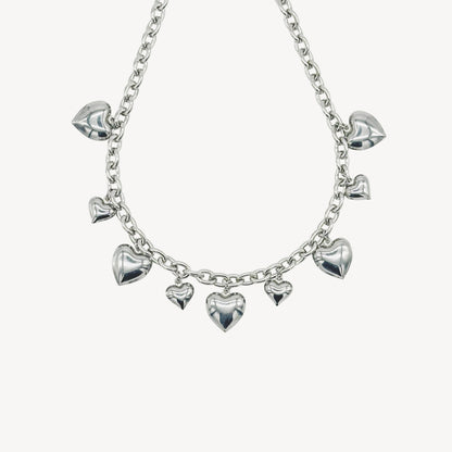 Collana VERO-AMORE con Pendenti a Cuore e Sonagli