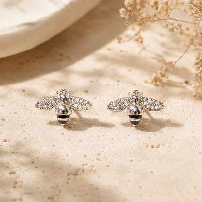 Orecchini APE con Strass Luccicanti - ARGENTO