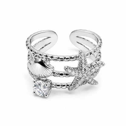 Anello STELLA con Zirconi - ARGENTO