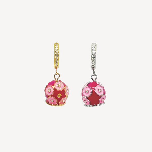 Orecchini CAMPANELLA-POIS con Pendente Campana - Fucsia