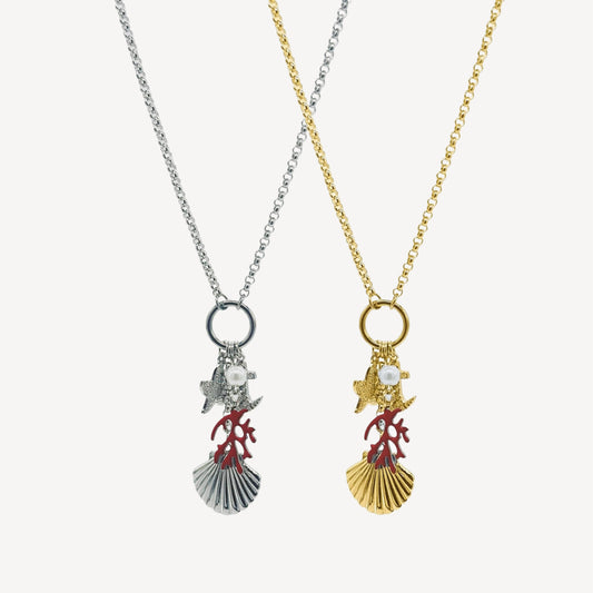 Collana OCEANO con Pendenti e Zirconi Splendenti