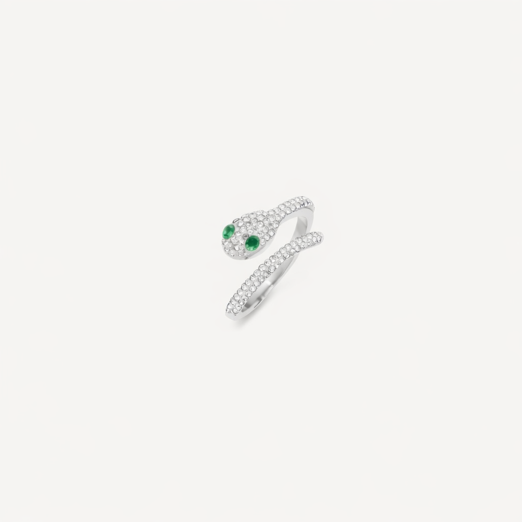 Anello SERPENTE Regolabile con Strass Luccicanti