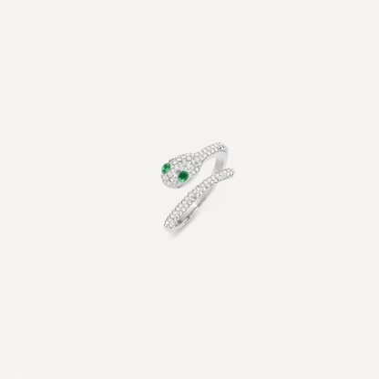 Anello SERPENTE Regolabile con Strass Luccicanti