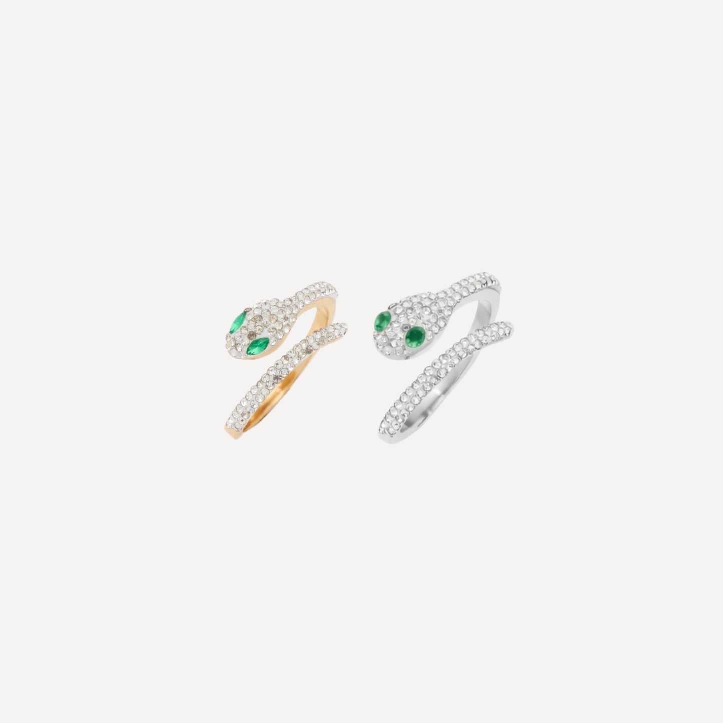 Anello SERPENTE Regolabile con Strass Luccicanti