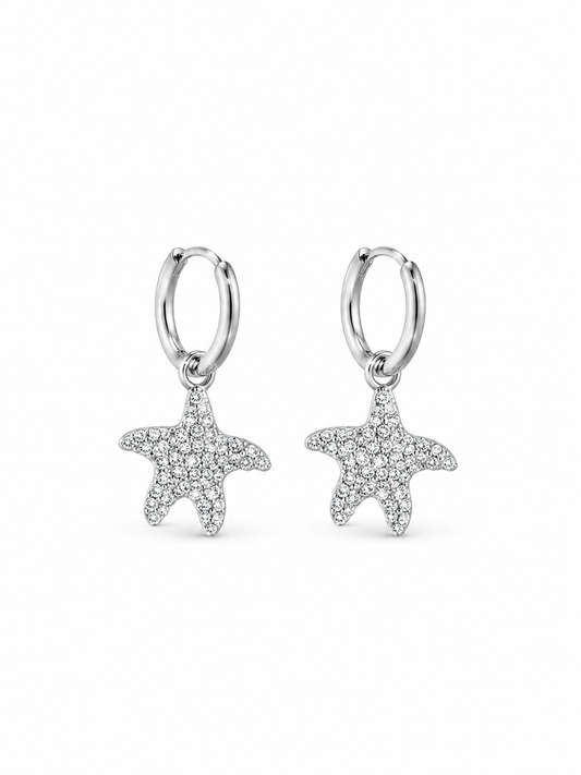 Orecchini MARINO con Strass Luccicanti - ARGENTO