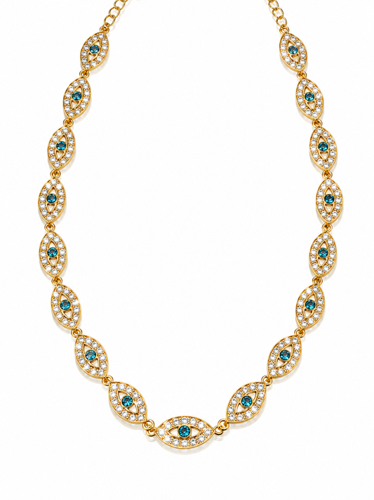 Collana OCCHIO BRILLO con Zirconi e Strass - ORO
