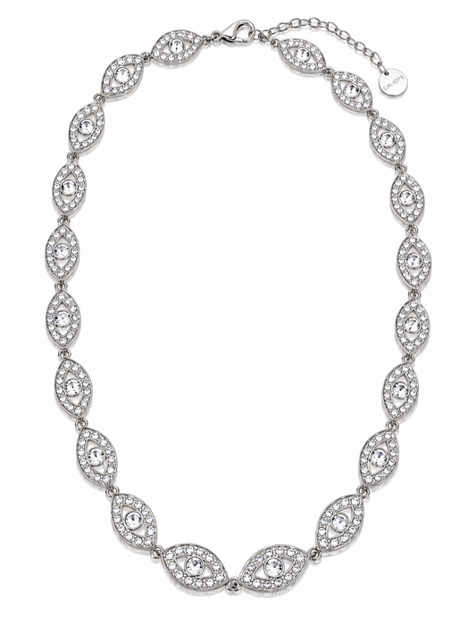 Collana OCCHIO BRILLO con Zirconi e Strass - ARGENTO