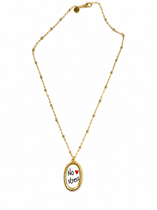 Collana NO STRESS con targhetta "no stess"- ORO
