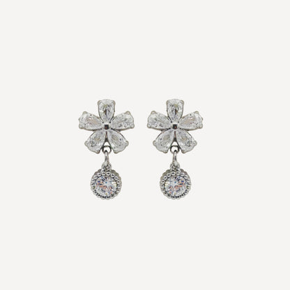 Orecchini FLOWER-ZIRCONI Regolabile con Fiore e Zirconi Splendenti