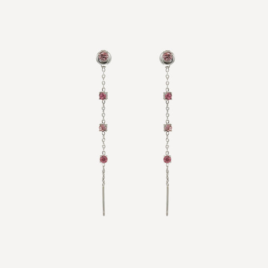 Orecchini SALI-SCENDI con Zirconi Gradazioni ROSA