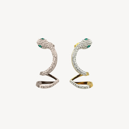 Orecchini SERPENTE-STRASS con Pendente Serpente e Strass