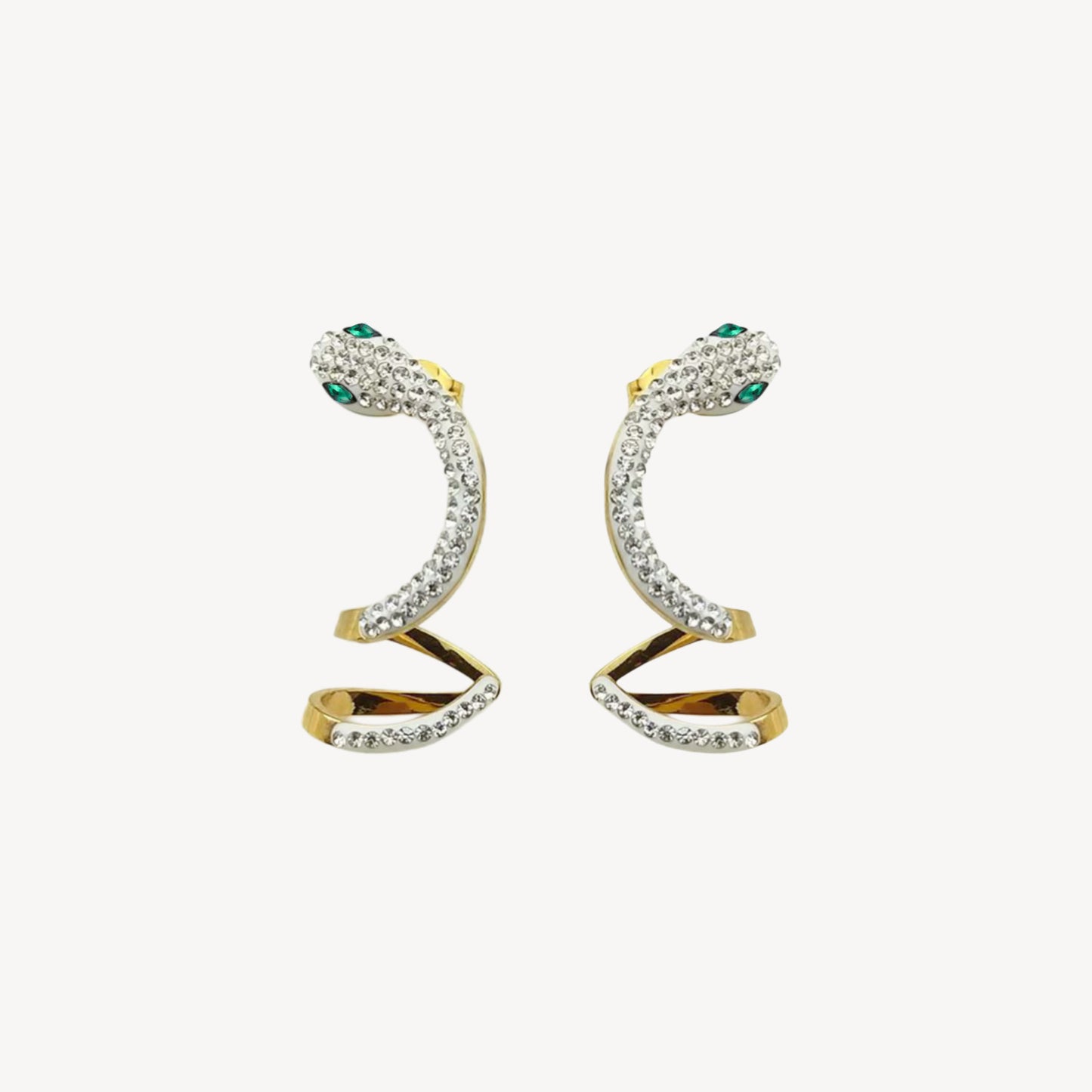 Orecchini SERPENTE-STRASS con Pendente Serpente e Strass