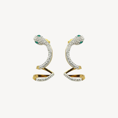 Orecchini SERPENTE-STRASS con Pendente Serpente e Strass