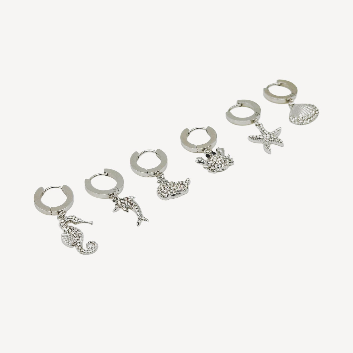 Orecchini SET OCEANO 6 Pezzi Fantasie Marittime e Zirconi