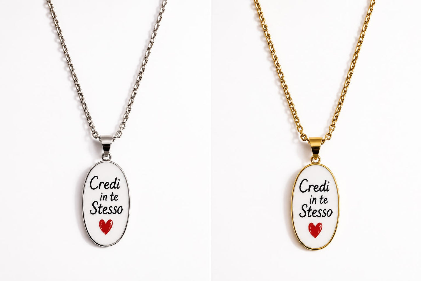 Collana “Credi in Te Stessa” con Cuore Rosso