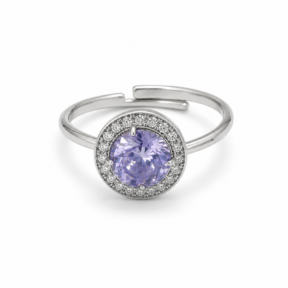 Anello ANGELI LILLA Regolabile con Zirconi