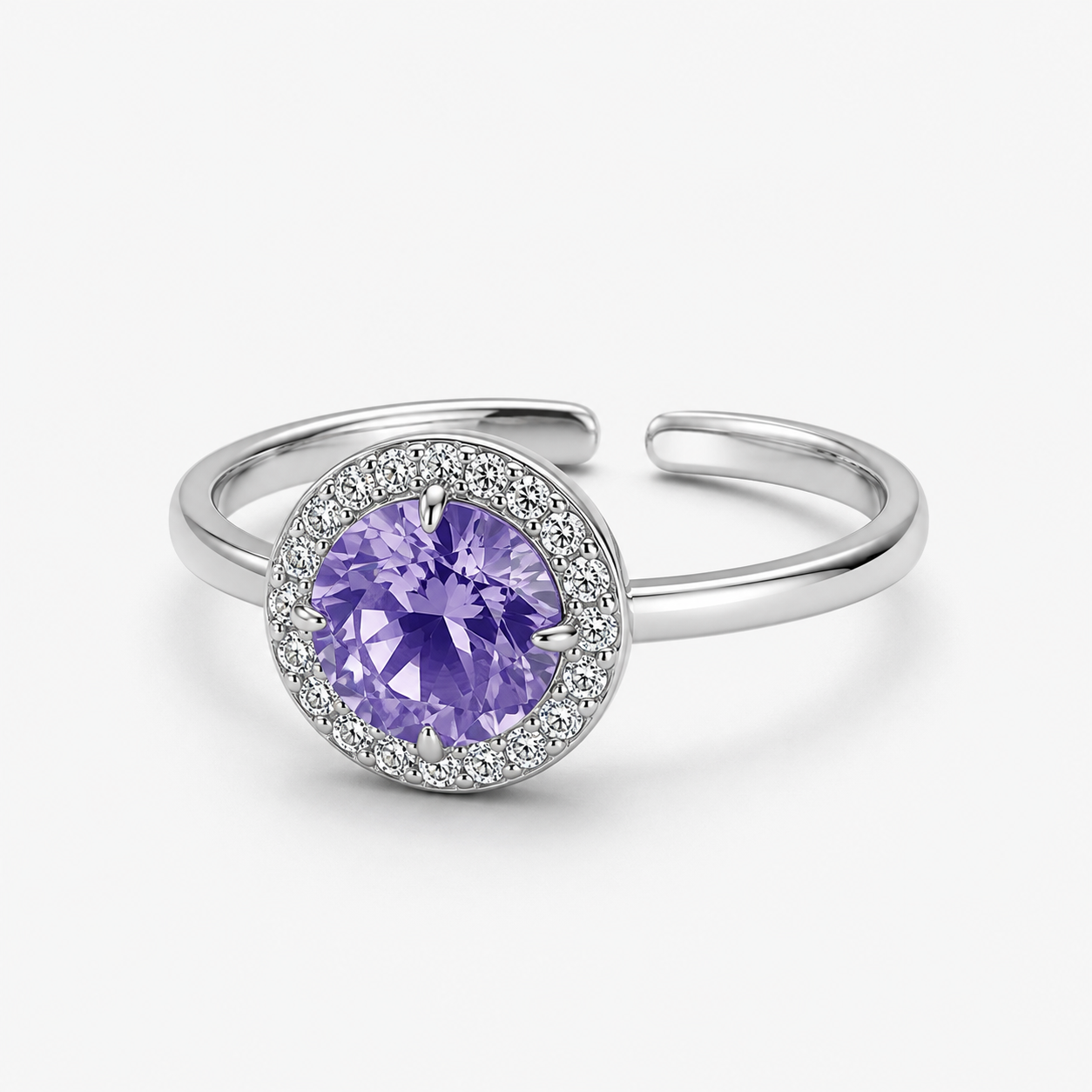 Anello ANGELI LILLA Regolabile con Zirconi